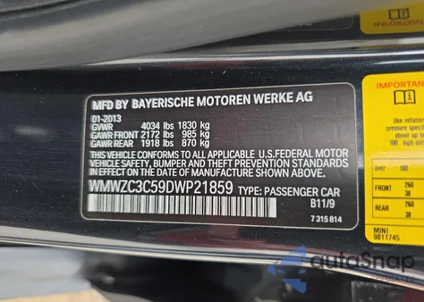 2013 Mini Cooper S Countryman z USA, uszkodzony, nr VIN WMWZC3C59DWP21859